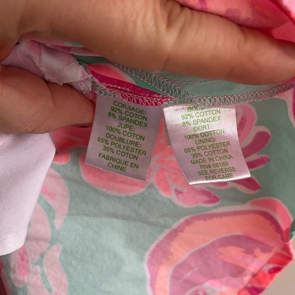 Lilly Pulitzer Girls Lacey Dress in Poolside Blue Love Birds Pattern Size XS‎ - Picture 6 of 7